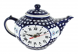 Blue Violet Mantle Teapot Clock