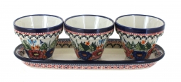 Floral Butterfly Flower Pots with Tray