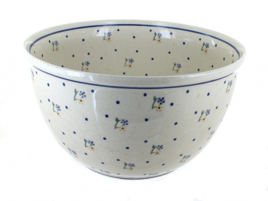 Blue Rose Polish Pottery  Jungle Flower Large Mixing Bowl