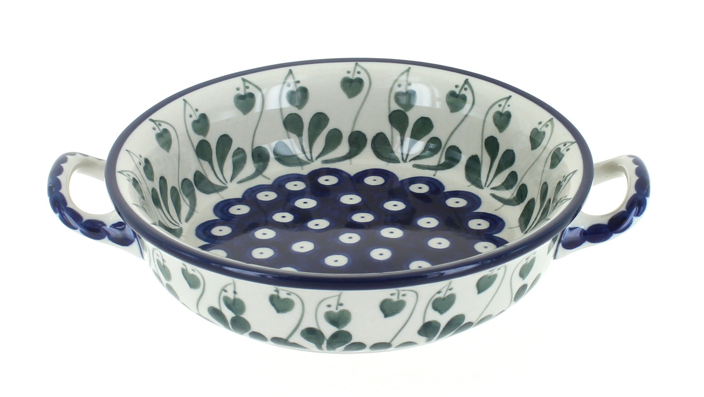 Blue Rose Polish Pottery Alyce Mini Casserole Dish with Handles