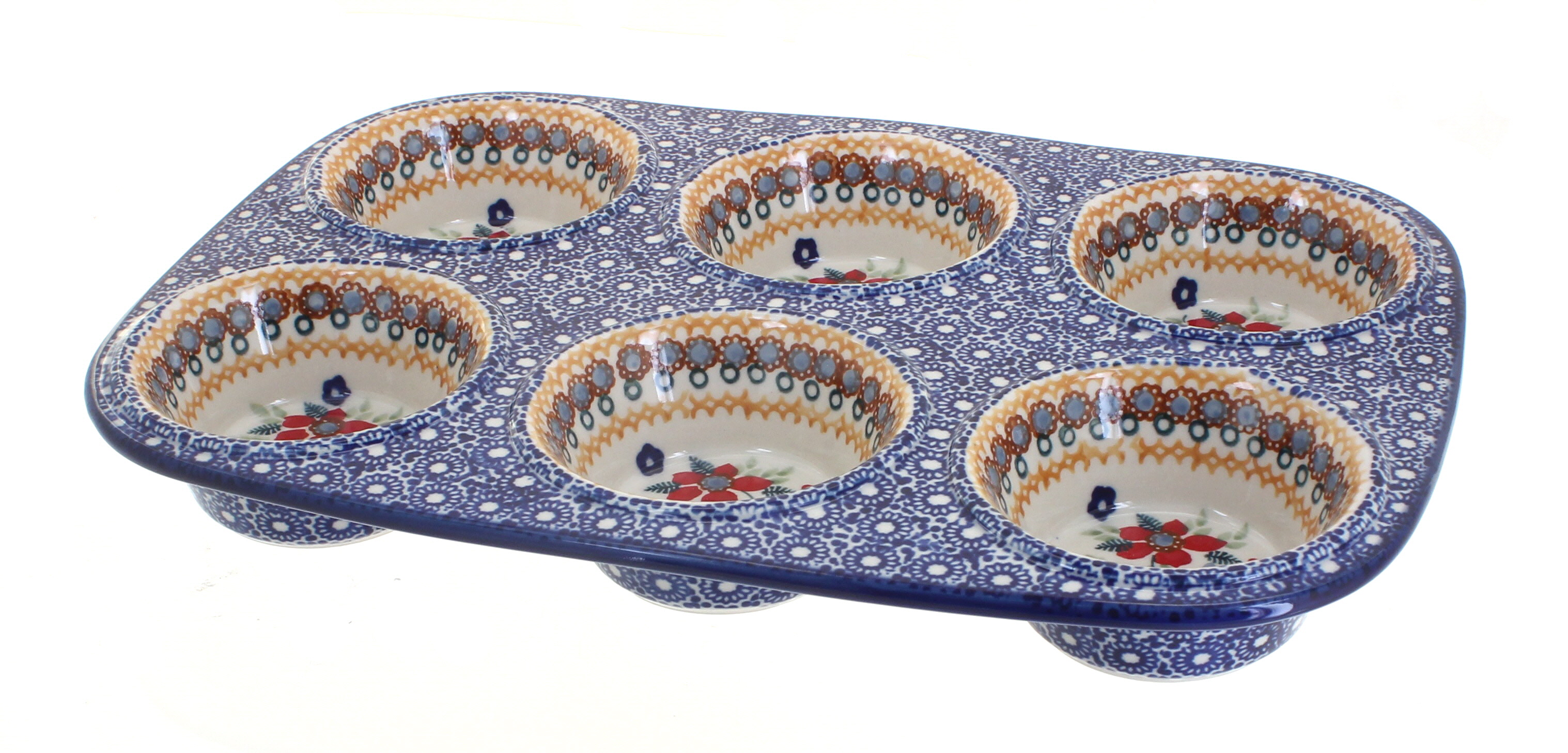 Red Daisy Muffin Pan
