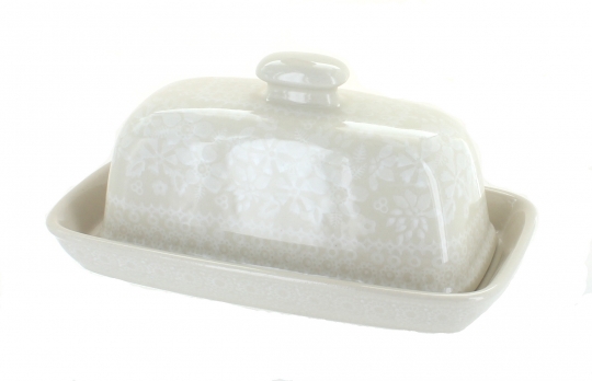 Speckled White Butter Keeper French Butter Keeper Stoneware Butter