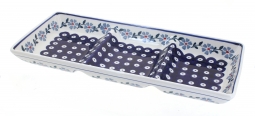 Blue Violet 3 Section Serving Dish